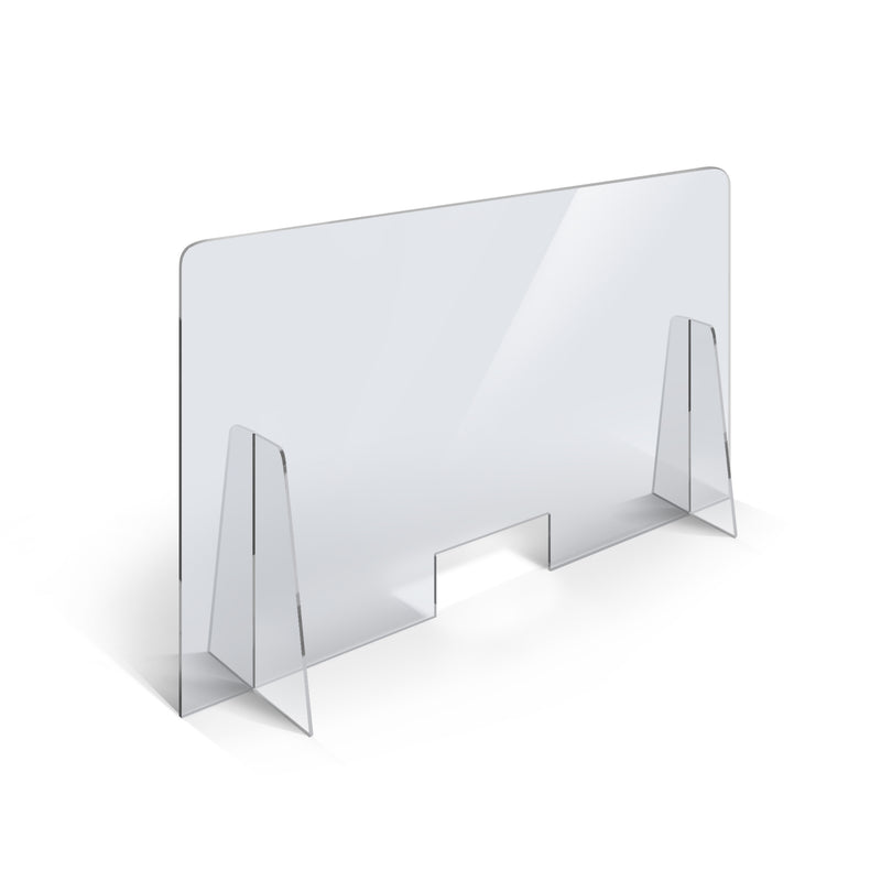 Divisorio in plexiglass 120x80 cm con foro 30x12 cm (opzionale)