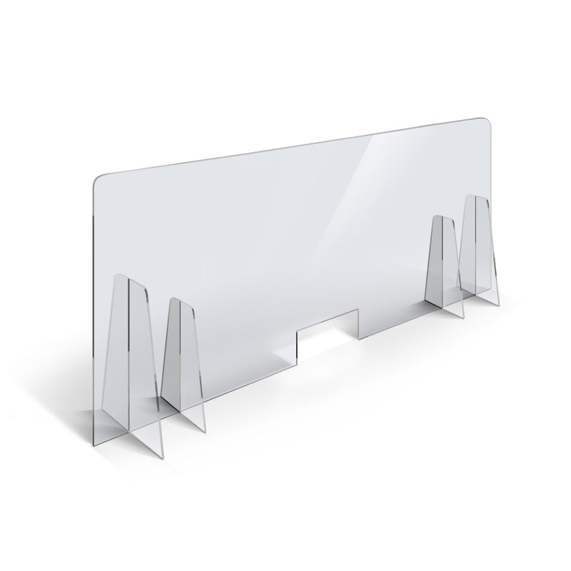 Divisorio in plexiglass 150x65 cm con foro 30x12 cm (opzionale)